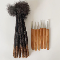 Aiguilles à crochet pour dreadlocks en bambou, accessoires pour tresses, accessoires de fabrication, en stock, DIY, 1/2/3