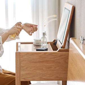 Table de toilette moderne et minimaliste <span class=keywords><strong>en</strong></span> bois de cerisier massif avec éclairage intégré - Product Image 4