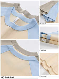 เสื้อผ้าเด็กแบบบล็อกสีน้ำหนักมากทำจากผ้าฝ้าย100% สำหรับเด็กผู้ชายเด็กผู้หญิงใส่ไปโรงเรียนโลโก้ได้ตามต้องการ - Product Image 3