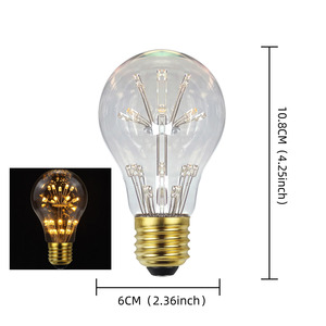 Edison Retro LED E27 douille à vis lumière chaude atmosphère moderne ampoule étoilée pour chambre mariage vacances verre enfichable - Product Image 6