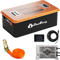 Batterie de chariot de golf au lithium LiFePO4 48V (51.2V) avec BMS 250A intégré, moniteur tactile et système de rétention (GFS48V-105AH avec chargeur)