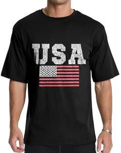 Camiseta patriótica de algodón de EE. UU. respetuosa con el medio ambiente, camiseta pesada transpirable para hombres - Product Image 3