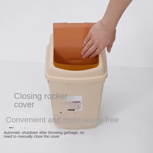 <span class=keywords><strong>Poubelle</strong></span> à <span class=keywords><strong>couvercle</strong></span> <span class=keywords><strong>basculant</strong></span> en plastique de 10 L pour la maison, le bureau et l'hôtel, écologique, gain de place, avec couvercles - Product Image 4
