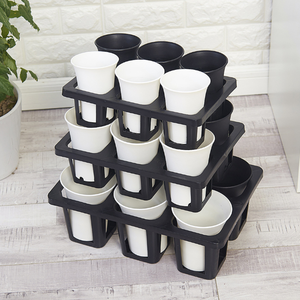 Pot de fleur en plastique de semis de taille différente 6 cellules <span class=keywords><strong>navette</strong></span> plateaux de transport pots de jardinière de pépinière transporteur de transport - Product Image 6