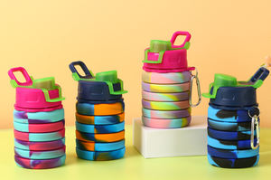 Botella de Agua Portátil de Silicona de 500 ml, Plegable, Extensible, a Prueba de Fugas, Libre de BPA, Apta para Lavavajillas y <span class=keywords><strong>Microondas</strong></span>, para Actividades al Aire Libre - Product Image 4