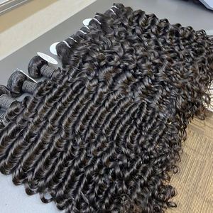 Extensiones de Cabello Natural Ondulado Profundo, Grueso, Virgen, de Camboya, Vietnamita e India, para Envío Directo - Product Image 1