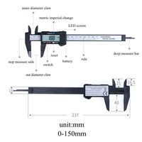 Haute précision en plastique en Fiber de carbone Insize numérique 150Mm pouce cadran électrique en acier inoxydable coulissant électronique Vernier pied à coulisse