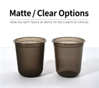 Gobelet jetable personnalisable en PP de 90 mm, durable, différentes capacités (14 oz/380 ml), gobelet en forme de U givré, pour boissons, jus, café