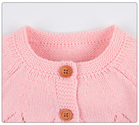 Ivy10525A 2019 Otoño Invierno niñas pequeñas suéter de color sólido cárdigan princesa bebé patrón de punto cárdigan liso