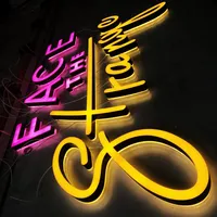 Lettres de signalisation LED en acrylique rétroéclairées de qualité supérieure, cadre en acier inoxydable SUS304, étanche IP65, décoration publicitaire extérieure pour magasin