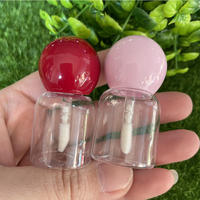 CY026 Tubes de brillant à lèvres transparents en plastique, forme bouteille de bébé, blancs, roses, transparents, avec bouchon boule, mignons et courts, 10ml