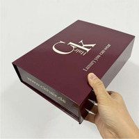 Boîte cadeau de luxe pour perruques noires avec ruban et satin, logo personnalisé, vêtements, t-shirt, robe, pantalon, boîte d'emballage pour extensions de cheveux