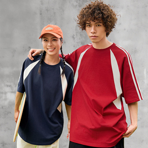 Contrast Trim Short Sleeve Tee - <b>Men's</b> High Street Sport Cotton Top Relaxed Fit - Product Image 2