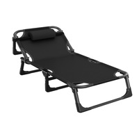Lit de Sieste Portable Individuel en Métal, Tissu Oxford 600D, Design Moderne, Idéal pour Personnes Âgées, Convient au Bureau, Sûr et Confortable, 70% Plus Grand