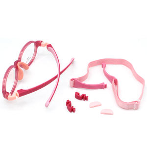 إطار نظارات قراءة من السيليكون TR للجنسين، موديل جديد لنظارات الأطفال مع سلسلة قابلة للفصل وحبل ربط ووسادة أنف قابلة للاستبدال بتصميم بيضاوي - Product Image 5