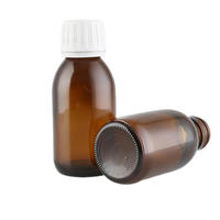 Bouteille en verre pharmaceutique pour sirop contre la toux Amber Round 2OZ 60ML avec bouchon en plastique anti-effraction