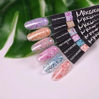 Gel de base TPO Free Mixcoco Flake, gel de base UV LED à retirer par trempage, gel de base en caoutchouc avec paillettes et flocons pour nail art et manucure
