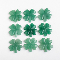 Vente en gros de feuilles de cristal de pierre précieuse naturelle sculptée, cristal poli, aventurine, trèfle à quatre feuilles, décoration d'intérieur