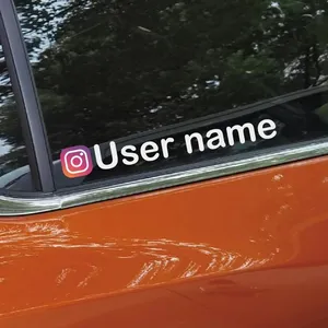 Benutzer definierter Text WEBSEITE Für Instagram Facebook-Logo Ihr Name Twitter YouTube Snapchat Twitch VK NICKNAME Fenster Aufkleber Auto aufkleber