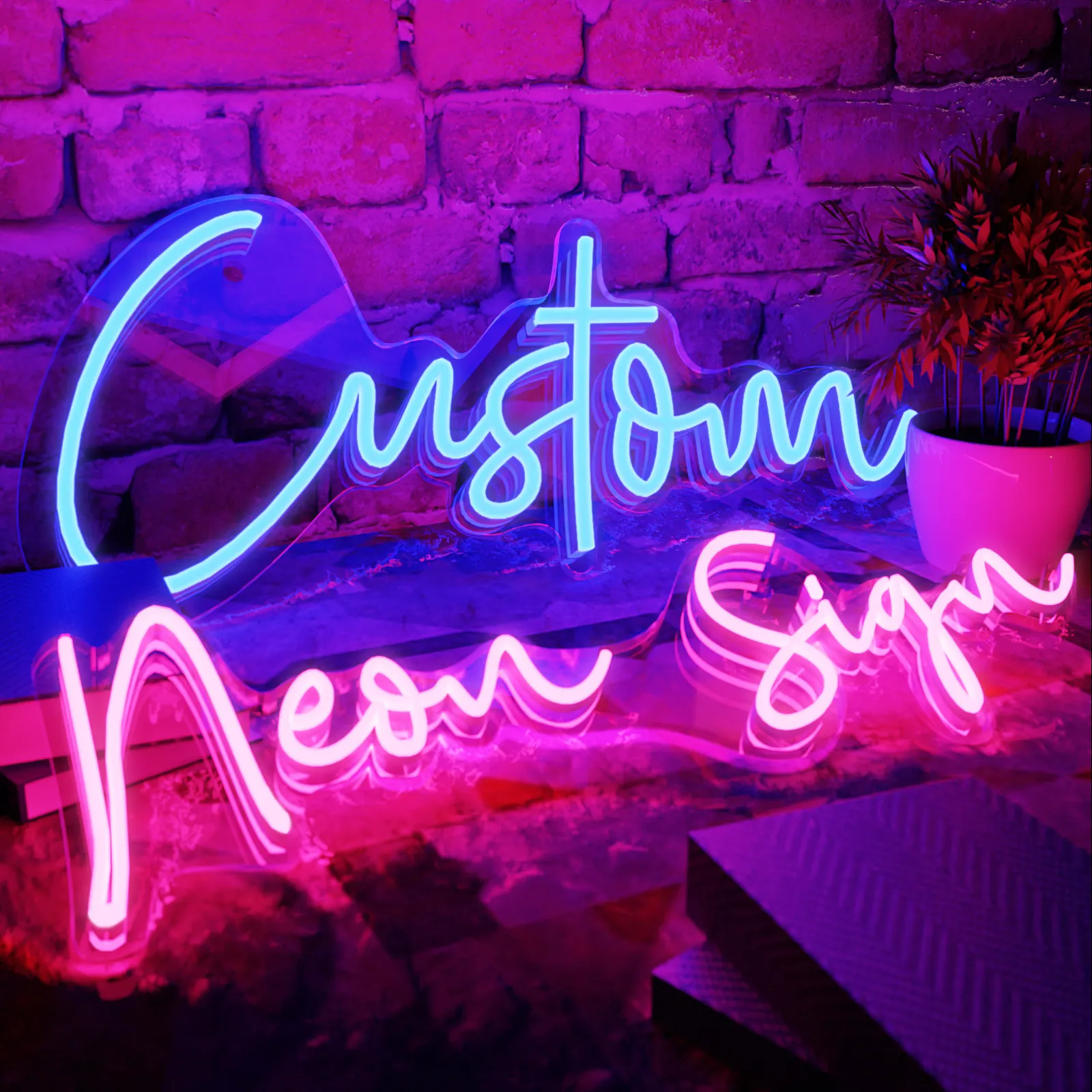 Lampu Neon LED Fleksibel Romantis, Tanda Neon Kustom untuk Dekorasi Acara Rumah Pernikahan Tanda Neon