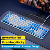 Promotion Clavier de Jeu en Métal Rétroéclairé par LED pour Ordinateur, 104 Touches, Filaire USB, Prix Usine pour Ordinateurs de Bureau