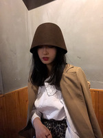 Chapeau Bob en Pure Laine Style Japonais Couleur Unie Surdimensionné à Couronne Profonde Décontracté Chapeau de Pêcheur Hiver Chaud Grande Taille Tendance