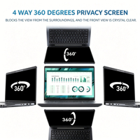 360 ° Pantalla de Privacidad para Portátil de 4 Vías, 14 Pulgadas, Anti Luz Azul, Relación de Aspecto 16:9, Cobertura Total, Sin Burbujas, Mate, Antideslumbrante