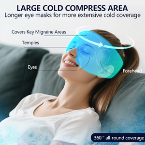 Masque oculaire rafraîchissant grand format pour soulager les migraines, coussin de refroidissement à couverture complète pour les maux de tête avec protection à 360 degrés - Product Image 1