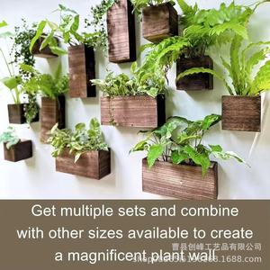 Soporte de pared de madera maciza para plantas, decorativo, para interiores, estilo rústico, para sala de estar, para flores secas - Product Image 4