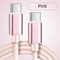 Kabel Data pengisian cepat, kabel Data Tipe C USB-C ke USB-C, kepang nilon, kabel Data pengisian cepat PD 60W, 1M, 2M, 20V3A, kabel Data pengisian cepat, cocok untuk ponsel