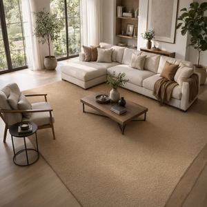 Alfombra de Polipropileno Beige Petra Sandy 13, 10-12 mm de Grosor, Resistente a Mordidas de Mascotas, para Alto Tráfico, para Dormitorio, Sala de Estar, Suave y Duradera - Product Image 2