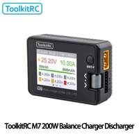 Chargeur et testeur 2-en-1 ToolkitRC M7 200W 10A compact et léger pour batterie LiPo 1-6S, pièces de mise à niveau DIY pour drone FPV RC