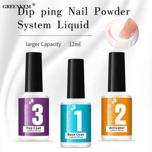Nail Art Poudre de trempage <span class=keywords><strong>Infiltration</strong></span> Colle Activateur Amovible Base Coat Top Coat Gel Polish Dip Powder Nail Kit - Product Image 1