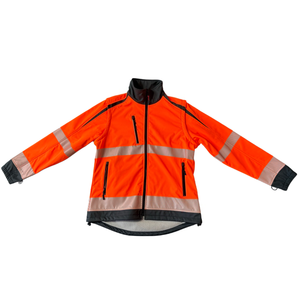 เสื้อแจ็คเก็ตสะท้อนแสงแบบนุ่ม ทนทานต่อการฉีกขาด กันลม กันน้ำ สำหรับงานอุตสาหกรรม แขนเสื้อถอดออกได้ - Product Image 1