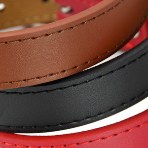 <span class=keywords><strong>Collar</strong></span> de Perro de Cuero PU Acolchado de Doble Capa, Moderno, Simple, Duradero y Suave, con Remaches y Correa con Patrón Sólido para Perros - Product Image 4