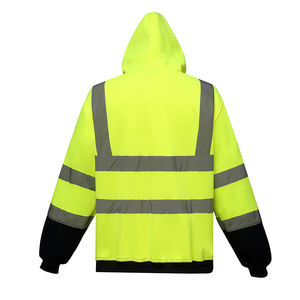 Logo personnalisé Vêtements de travail de sécurité à haute visibilité Sweat à capuche pour hommes Vêtements de travail à fermeture éclair Costume uniforme Vêtements réfléchissants - Product Image 6