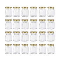 Stoples Kaca Mini Heksagonal 3 oz 90 ml untuk Selai dengan Tutup (Grosir)