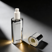 Ensemble d'emballages de luxe pour soins de la peau, flacons pompe en verre 40ml 100ml 120ml finition miroir pour lotion corporelle et sérum, vente en gros, logo personnalisé