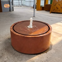 Bassins d'eau ronds en acier Corten pour jardin