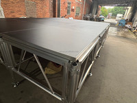 Scène modulaire portable en aluminium, plateforme de scène réglable en hauteur avec plancher en contreplaqué antidérapant pour concert, mariage, cérémonie