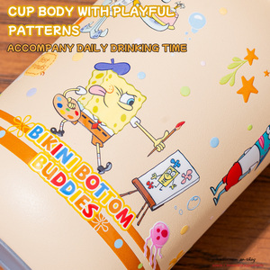 Tazza da Viaggio in Acciaio Inox <span class=keywords><strong>SpongeBob</strong></span> <span class=keywords><strong>SquarePants</strong></span> 530ml con Coperchio e Cannuccia per Regali, Bicchiere per Bambini e Auto - Product Image 4