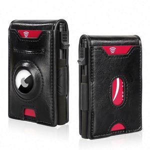 2024 New Intelligent Men's Ultra-Thin Metal Leather Wallet -Up RFID <b>Card</b> <b>Holder</b> Elastic Band for Passport Use Clip Closure - Product Image 5