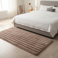 Tapis rectangulaires en fausse fourrure de lapin en polyester, tapis géométriques tuftés fabriqués à la machine, tapis antidérapants pour la maison