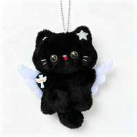 Porte-clés chat en peluche Kawaii, breloque de sac, accessoires porte-clés animaux en peluche mignons, pendentif chat qui couine pour femmes, filles, cadeau pour amoureux