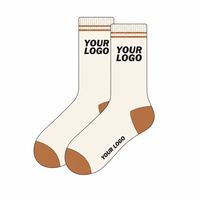 Chaussettes de sport en coton respirant à logo personnalisé en jacquard pour hommes et femmes, chaussettes athlétiques à absorption de l'humidité, coussinées pour la course à pied et l'entraînement