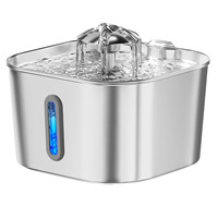 Fontaine à eau pour chat en acier inoxydable 304, filtre à 5 couches, silencieuse (25 dB), double mode, compatible lave-vaisselle, bol à boire alimenté par batterie