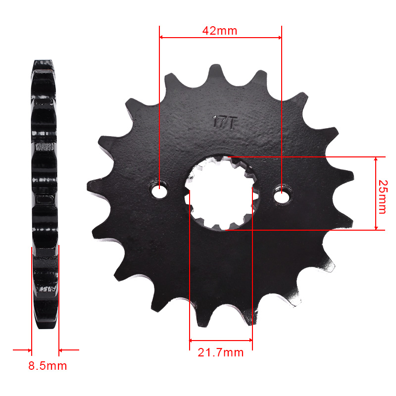 600CC 20CrMnTi Alloy Steel Material 530 17T Front Motorcycle