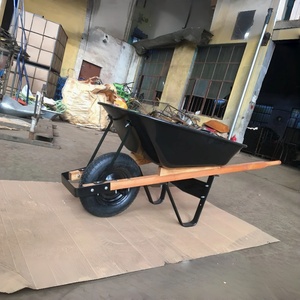 5CU.Ft. <span class=keywords><strong>Brouette</strong></span> robuste à cadre métallique avec plateau <span class=keywords><strong>en</strong></span> plastique - Pneu pneumatique 14"x3.50-8 - Poignée <span class=keywords><strong>en</strong></span> <span class=keywords><strong>bois</strong></span> pour la construction et le jardinage - Product Image 3
