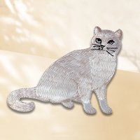 Patch en tissu d'usine brodé fer sur patch patch de broderie chat et chien personnalisé