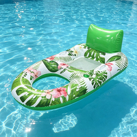 Hamac aquatique gonflable à imprimé floral tropical, chaise longue de piscine en maille respirante, radeau flottant pliable pour adultes